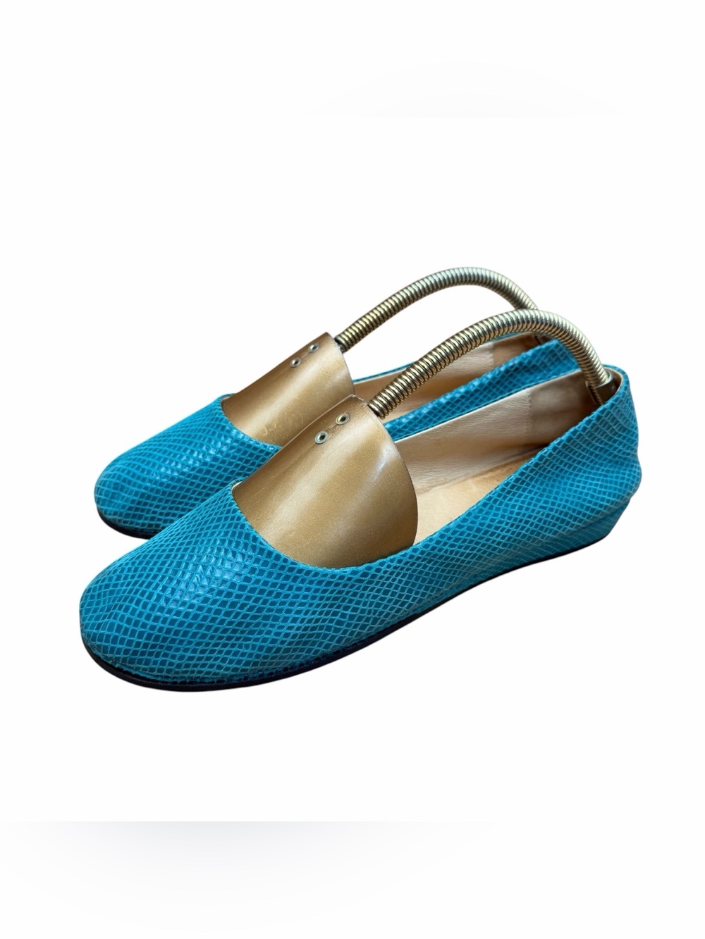 FS/NY flat Women's size 11 Zeppa Leather blue Snake Print Ballet Italy low wedge